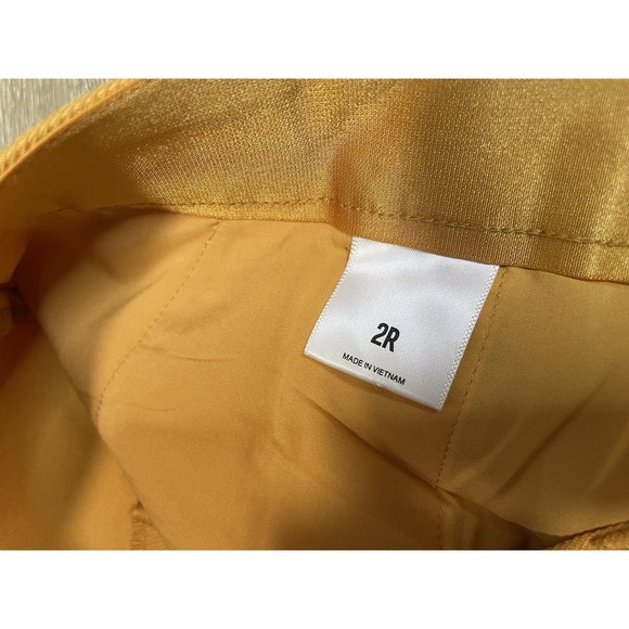 Express Pants Womens Sz 2R Regular Editor Straight Ankle High Rise Yellow - Picture 4 of 8